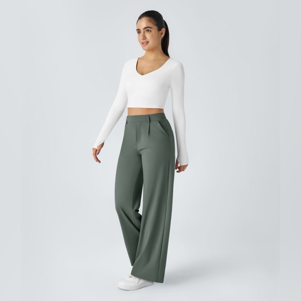 Halara Flex™ DayStretch High Waisted Pocket Straight Leg Work Pants - Picture 3 of 8